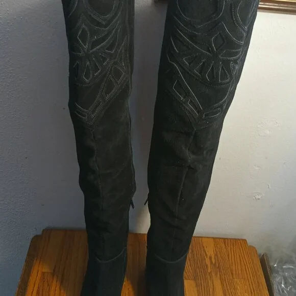 Matisse - Bolo - Suede - Over the Knee Boots - Black - Picture 8 of 10